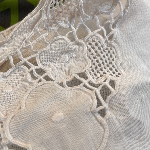 Handmade Gorgeous 100% white LINEN vintage sleeveless top - Picture 13 of 13